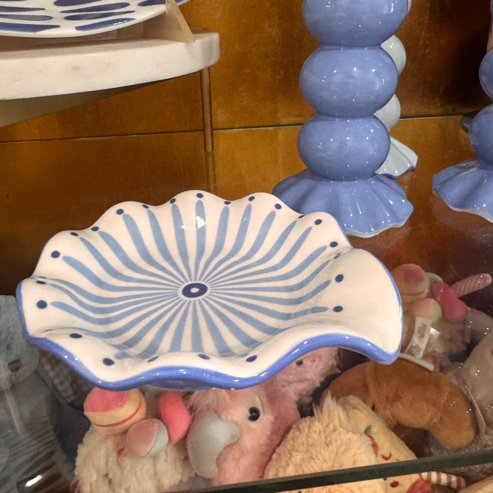 Coton Colors Blue and White Scalloped Dish